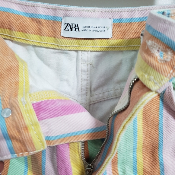 ZARA Colorful Striped Shorts - Picture 5 of 6